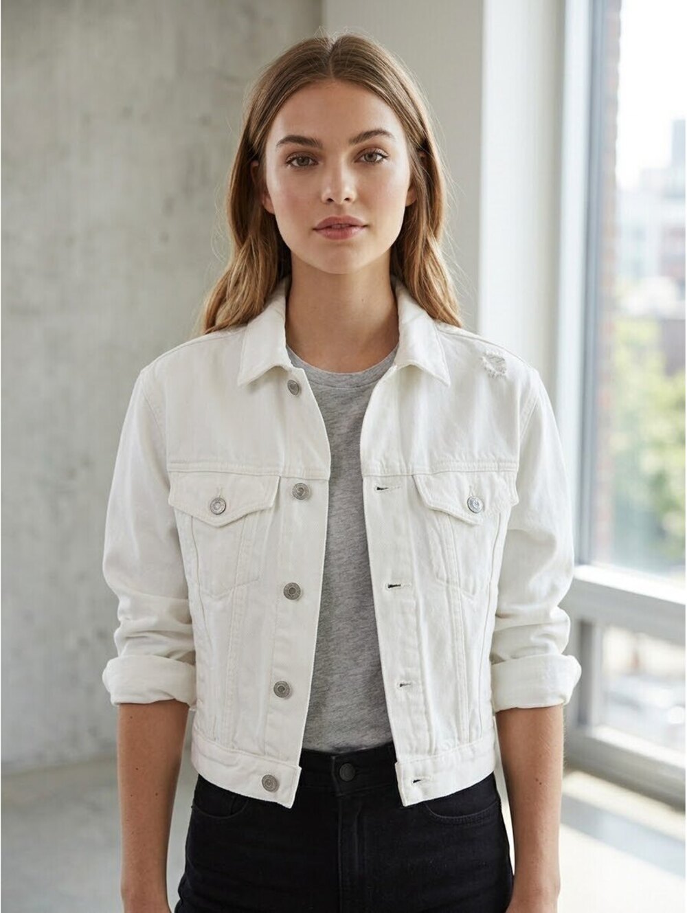 AGOLDE White Denim Jacket Size S